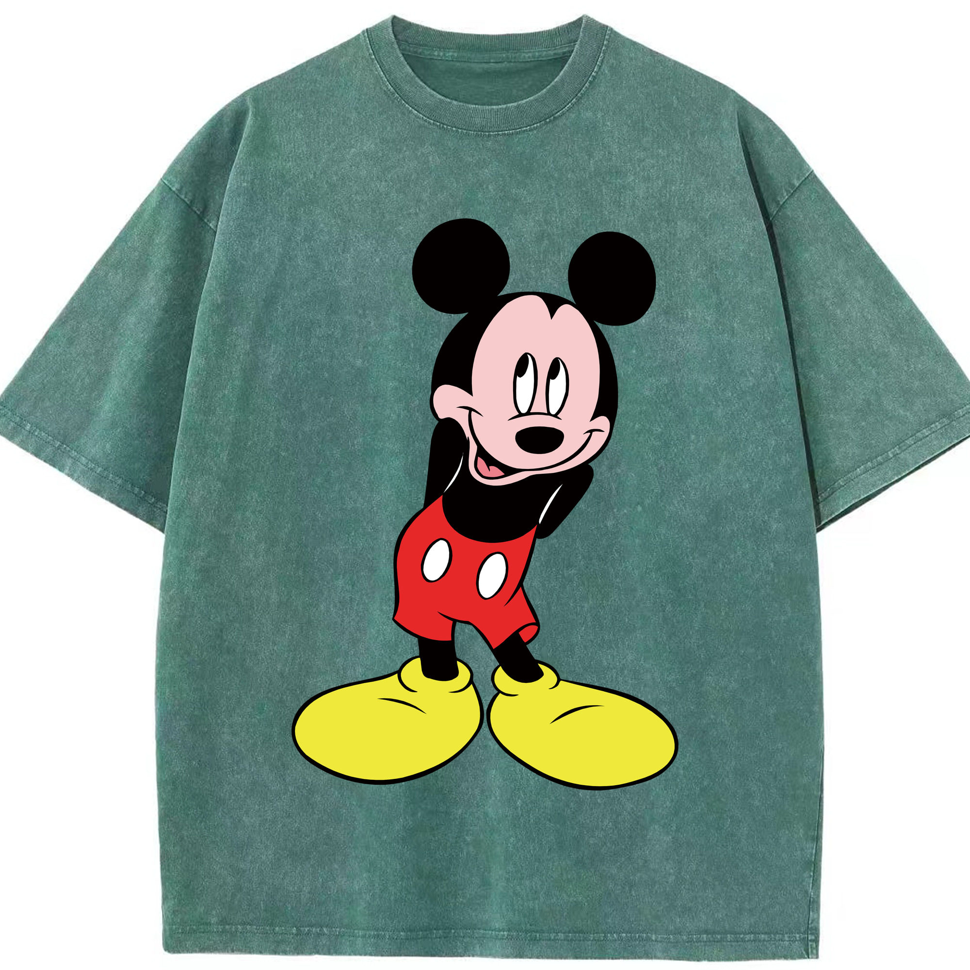 （画像用） ミッキーマウス Mickey Mouse 綿100% ヴィンテージ風 半袖Tシャツ（フロントプリント）
